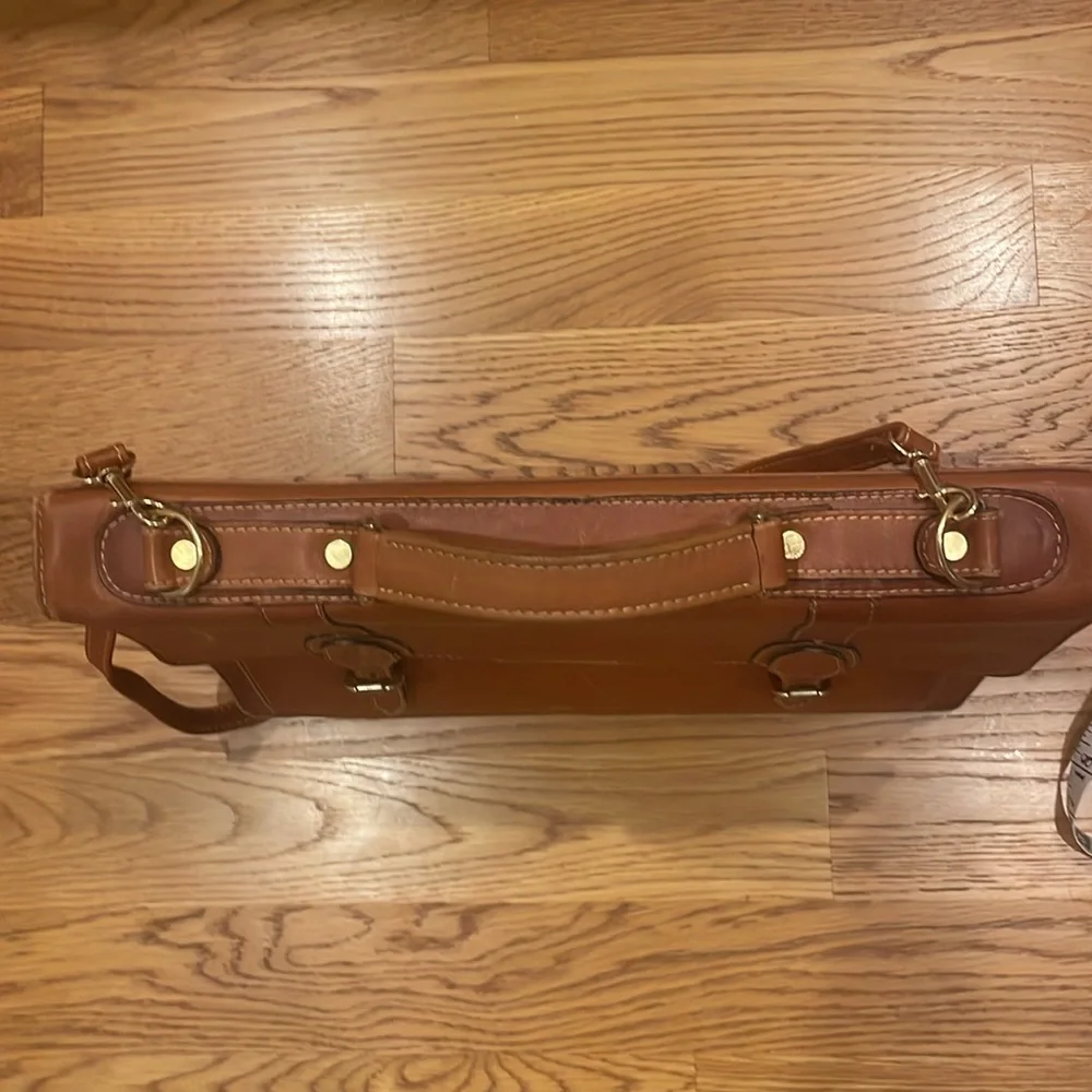 Classic Brown Leather Jack George’s Men's Briefcase (OL)